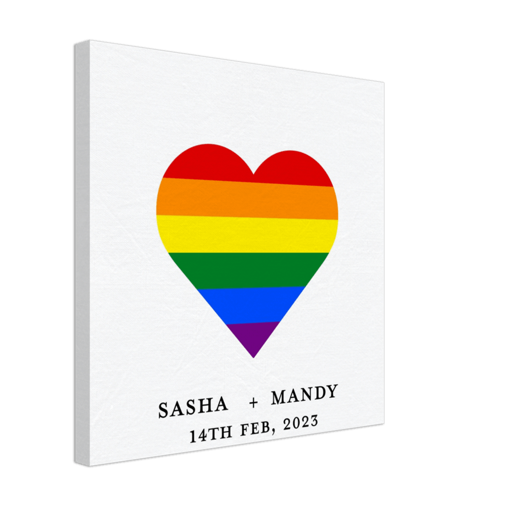 Wedding Guest Books - Pride Heart Signature Canvas - Wedding Guest Book