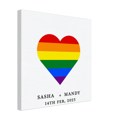 Wedding Guest Books - Pride Heart Signature Canvas - Wedding Guest Book