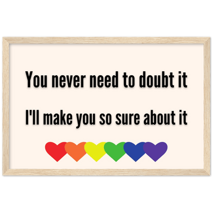 Wall Art - So Sure - Loved Lyrics Series | LGBTQIA+ Queer Wall Art