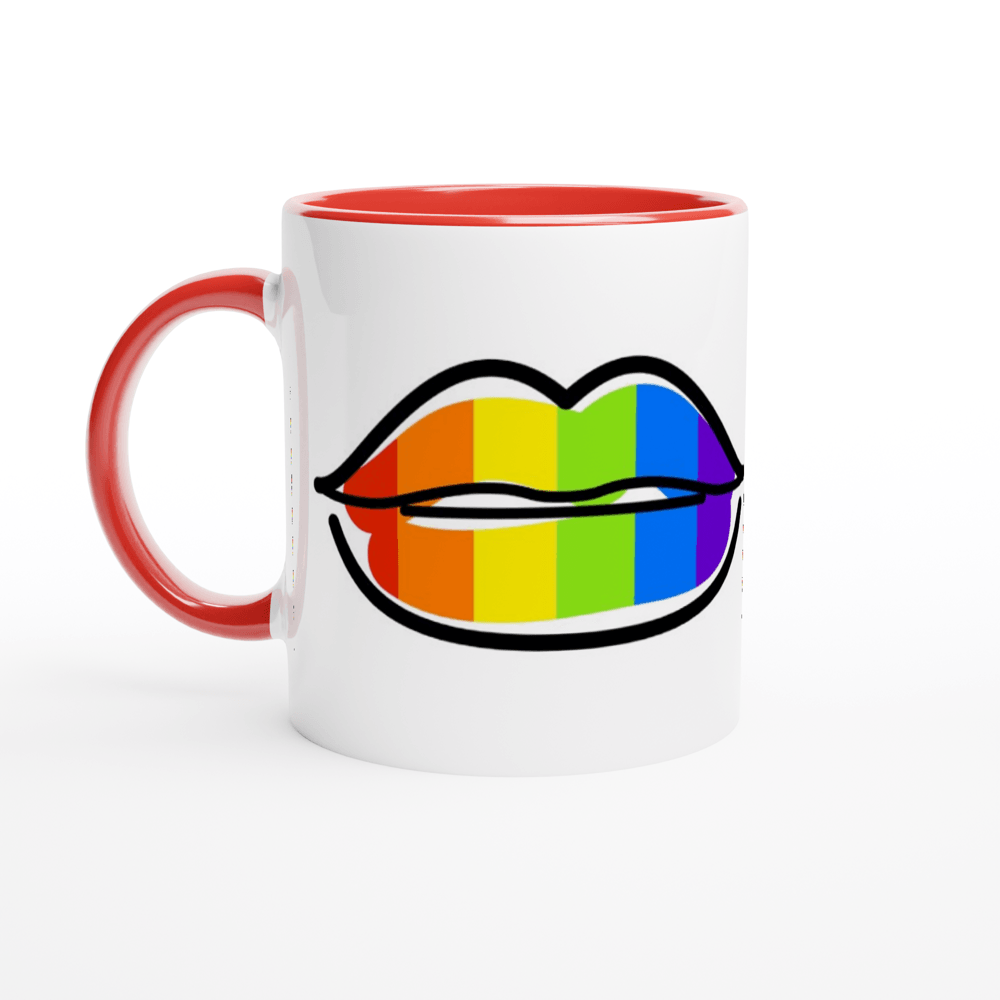 Mug - Rainbow Pride Lips Mug - LGBTQIA+ Queer