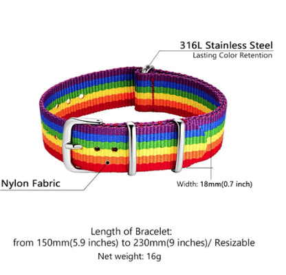 Bracelet - LGBTQIA+ Queer Rainbow Belt Bracelet