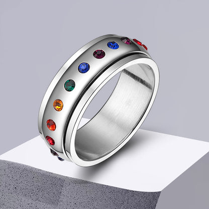 Ring - Rainbow Stone Spinner Ring