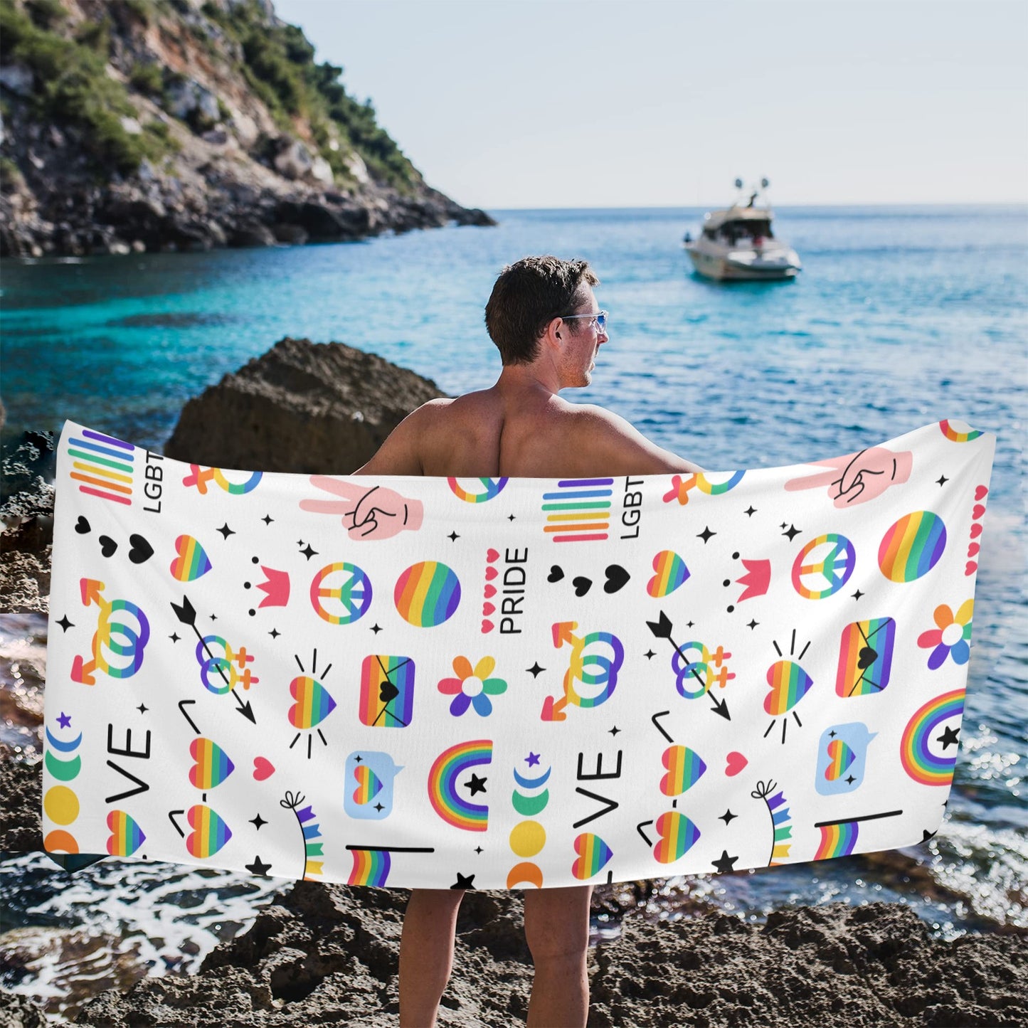 LGBTQIA+ Queer Bursting with Pride Beach Towel