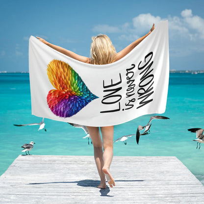 LGBTQIA+ Queer Love Is Never Wrong Beach Towel