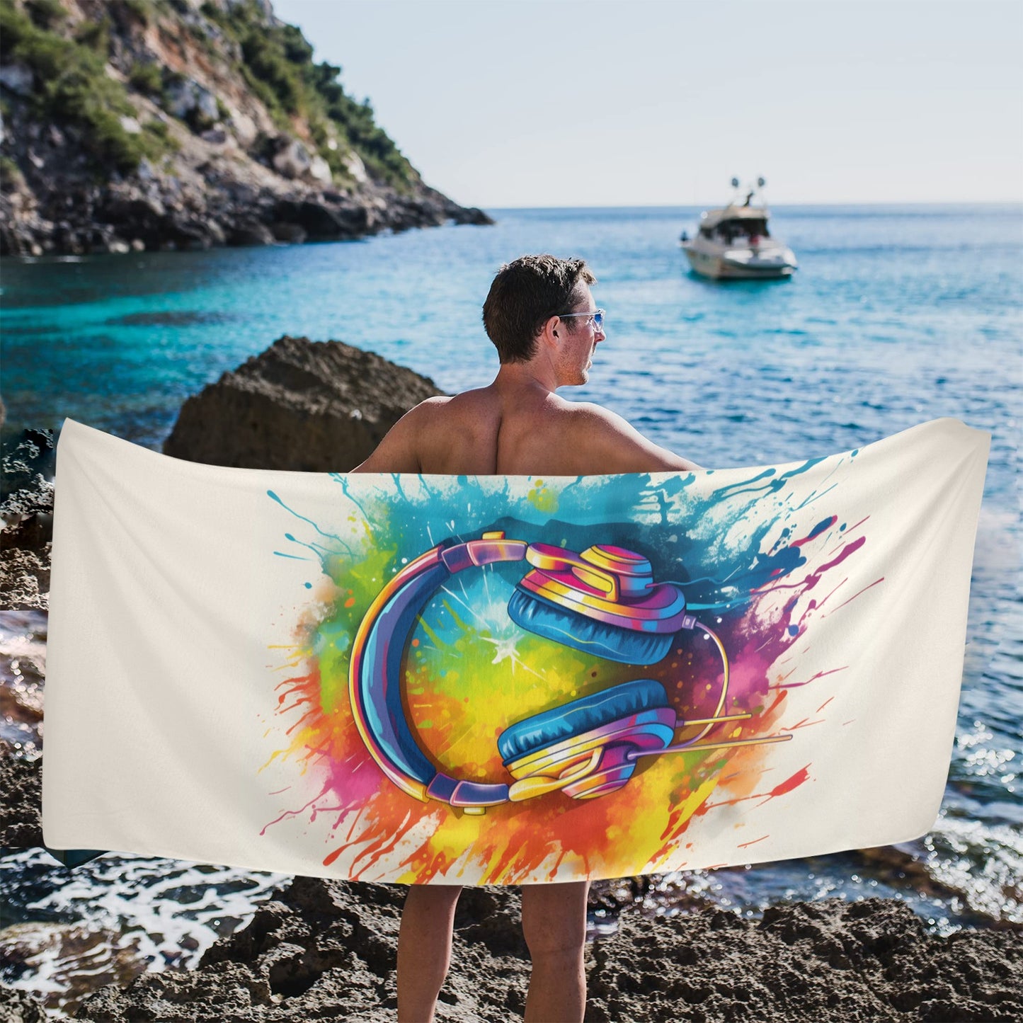 LGBTQIA+ Queer Music Rocks My World Beach Towel